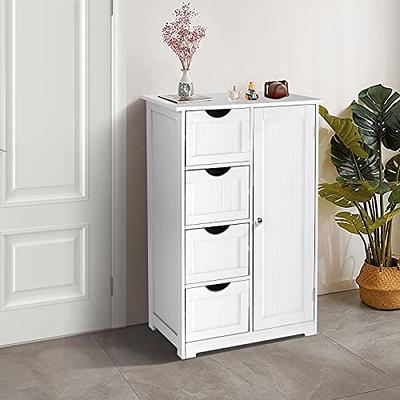 Tangkula 4 Drawers Bathroom Storage Cabinet Free-standing Side