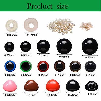 600PCS Plastic Safety Eyes and Noses,6mm-14mm Colorful Crochet Toy Eyes and  Noses with Washers for Amigurumi Craft Doll Puppet Plush Animal and Teddy  Bear