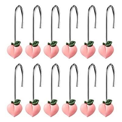 Amazer Plastic Shower Curtain Hooks, Shower Curtain Hooks Rings, Double  Shower Curtain Hooks, Shower Hooks for Shower Curtain, White Shower Curtain  Hooks for Curtain&Liner Bathroom- 12 Pcs 