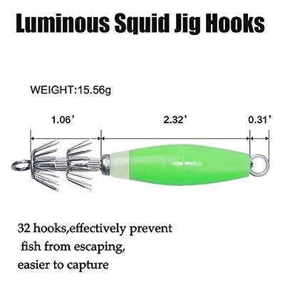 10pcs Luminous Squid Jig Hooks Fluorescent Cuttlefish Sleeve