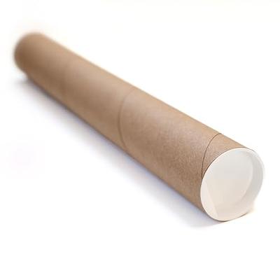 Tubeequeen Kraft Mailing Tubes with End Caps - Art Shipping Tubes 2-inch D  x 24-inch L, 12 Pack