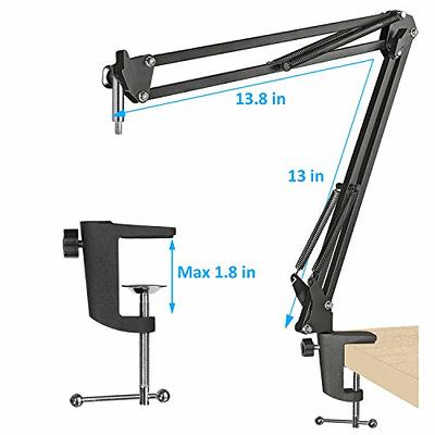 K669B Mic Boom Arm with Foam Windscreen, Suspension Boom Scissor Arm Stand  with Pop Filter Cover Compatible with Fifine K669B Microphone by SUNMON