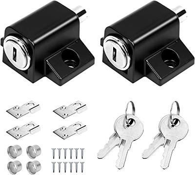 DOMETOUR Door Security Slide Latch Lock, Keyless Entry Door Lock, Thickened  Stainless Steel Sliding Door Lock, Easy to Install Gate, Slide Latch Lock  with 12 Screws (2 Pack) 