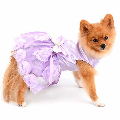 Wedding Dog Dress Plum and Beige Dog Dress Flower Girl Dog 