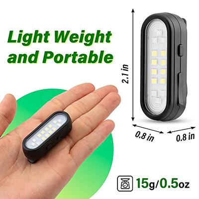 2 Pack Clip on Flashlights, Running Light for Runners Rechargeable Safety  Lights for Walking at Night Hands Free Flashlight Portable LED Work Light