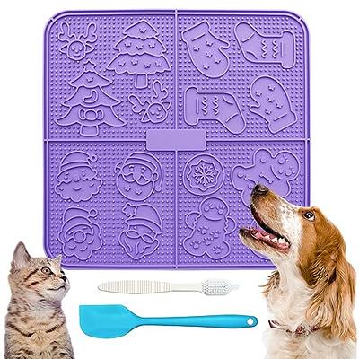 Femont X Large Licking Mat for Dog,Slow Feeder Mat with 165 Strong Suction  Cups for Peanut Butter,BPA Free Lick Pad for Pet Relieving  Anxiety,Boredom,Grooming,Training(Purple,1 Spatula,1 Brush) - Yahoo Shopping