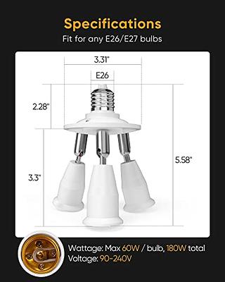 3in1 E27 To E27 Extended Led Lamp Bulbs Socket Splitter - Adapter Holder