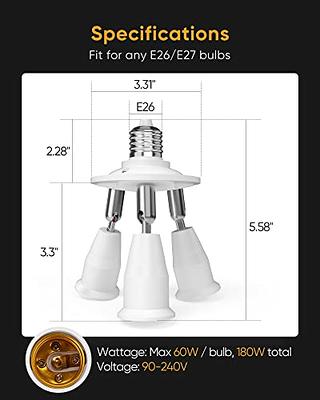 7 in 1 Light Socket Splitter E26 E27 Adapter Converter for Bulbs 360  Degrees Adjustable E27 splitter 7 in 1