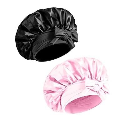  AWAYTR Long Satin Bonnet for Women - Double Layer Elastic Silk  Bonnet for Braids Hair Sleeping Cap with Tie Band (Rose Gold) : Beauty &  Personal Care