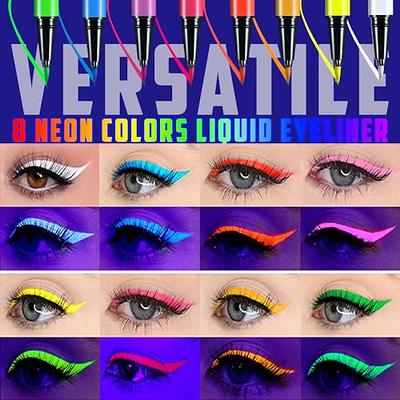 Neon nights 8 x UV Body Paint Set | Black Light Glow Makeup Kit |  Fluorescent Face Paints for Blacklight Bodypainting