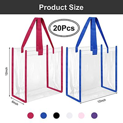 Framendino, 2Pcs Clear Tote Bag Stadium Approved 12 x 12 x 6, PVC Plastic  Tote Bag With Handles for Work Gym Beach Sports