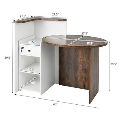 DiDuGo 55 White L Shaped Desk with Storage Shelf Corner Office