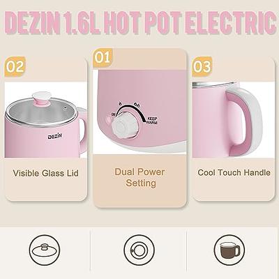 Dezin Hot Pot Electric, Rapid Noodles Cooker, Stainless Steel