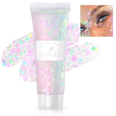 DAGEDA Body Glitter Gel, Face Glitter Body Gel Sequins Shimmer Liquid  Eyeshadow, Chunky Glitter for Face Hair Nails, Holographic Cosmetic Laser  Powder
