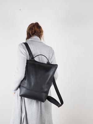 Leather Zipper Backpack - Handmade Leather Bag