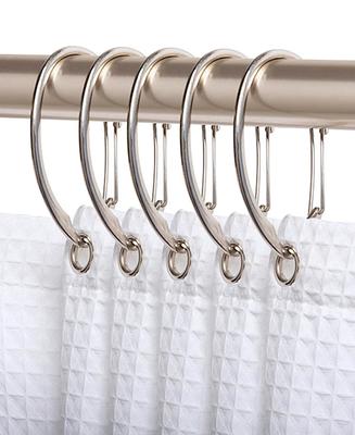 allen + roth White+ and Chrome Resin Single Shower Curtain Hooks (12-Pack)  in the Shower Rings & Hooks department at