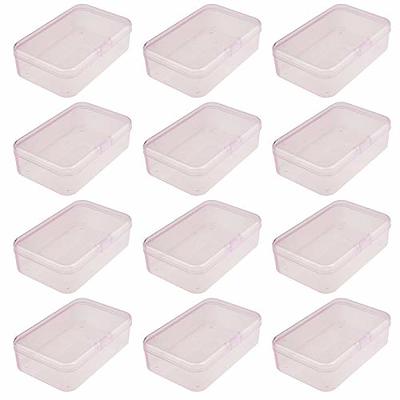 Mini Clear Plastic Storage Containers Box with Hinged Lids Empty