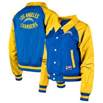 Women's New Era Royal/Gold Los Angeles Rams Throwback Colorblock Full-Zip Hoodie