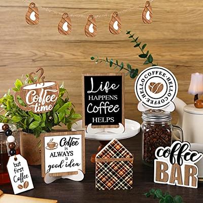 Coffee Farmhouse Tiered Tray Decors Set, Coffee Bar Decor Sign