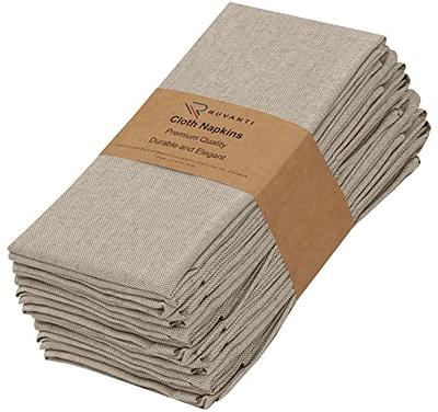 Ruvanti Cloth Napkins Set of 12, 18x18 Reusable Napkins Cloth Washable,  Soft & Durable Table Napkins, Polycotton Chambray Dinner Napkins for  Parties, Christmas, Thanksgiving, Weddings - Deep Taupe - Yahoo Shopping