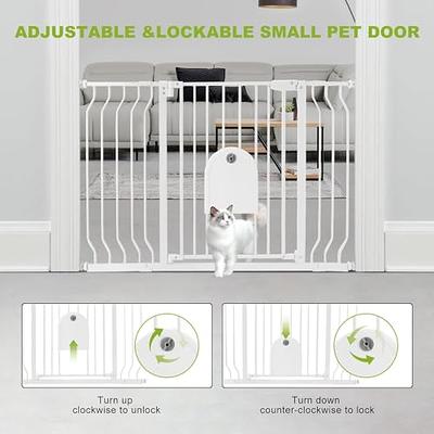 Baby Gates with Cat Door - Auto Close 29.5-48.4 Safety Metal Dog Pet Gate  for Doorway