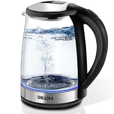 Aigostar Electric Kettle, 1.7 Liter Tea Kettle Pot, Electric Tea Kettle  with LED Illuminated and Filter, High Borosilicate Glass Hot Water Kettle,  BPA Free, Auto Shut off, Boil-Dry Protection, Black - Yahoo