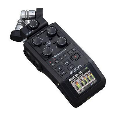 Zoom H6 All Black Six Track Portable Recorder Podcasting Bundle