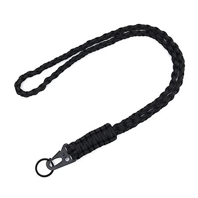 Heavy Duty Braided 550 Paracord Neck Lanyard Keychain for Men Women Outdoor  Survival, Parachute Rope Necklace Keychains with HK Clip Key Ring for ID  Card Badge Holder, Camera, Wallet and Keys (Red) 