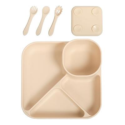 Silicone Suction Plates for Babies, Stick to High Chair Trays and Table,  Divided Baby Dishes, Perfect Kids Plates, BPA Free