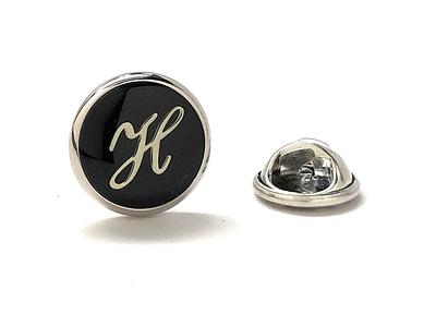 Initial Tie Tack Silver Engraved Letters Tie Pin Silver S-letter