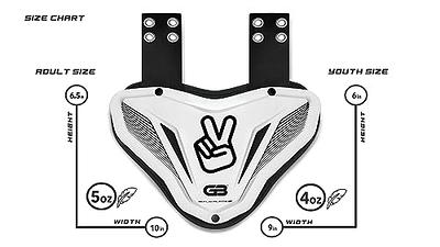 QWOS Football Back Plate - Rear Protector Lower Back Pads for Football Players - Backplate Shield with High Impact Foam Backing - Available in Youth