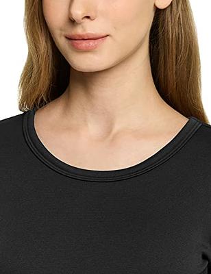 Lands' End Women's Thermaskin Heat Thermal Top Base Layer Long Underwear  Crewneck Shirt - Small - Black : Target