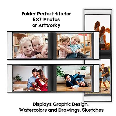 Small Photo Album 5x7 Holds 72 Photos 2 Pack, Photo Album 5x7 Leather Cover  with Front Window, 5x7 Photo Album Book, Black Inside Pages 5x7 Photo