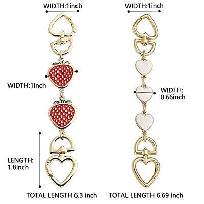 SONGKISSZQ Purse Strap Extender,Bag Extender Chain,Purse Chain Extender for  Purse Handbags Shoulder Bag(White Heart)