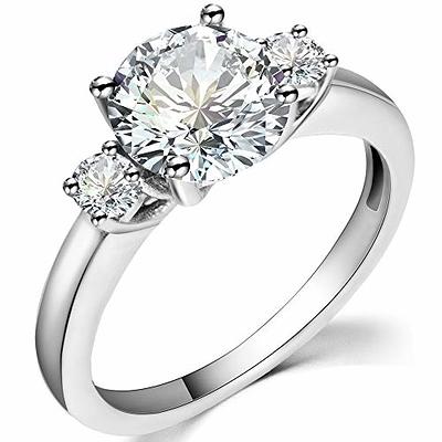 Jude Jewelers Stainless Steel 2.0 Carat Simulated Diamond Wedding