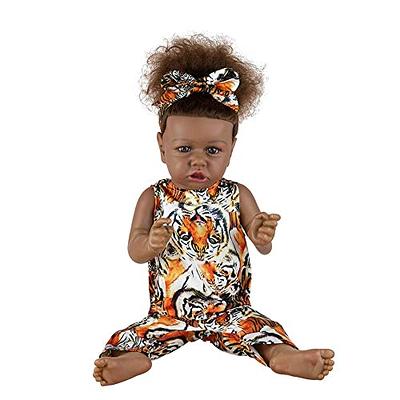 HOOMAI hoomai lifelike reborn baby dolls with soft body african american  realistic girl doll 22.8 inch best birthday gift set