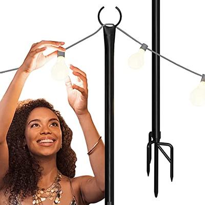 Holiday Styling String Light Poles for Outdoor String Lights - Metal Light  Pole w/Hooks for Outdoor String Lighting - Patio Light Accessories Ideal  for Backyard, Weddings, and Parties - Yahoo Shopping