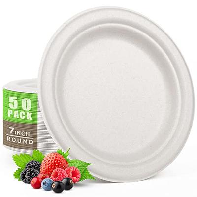 MIDOFELD 7 Inch Small Paper Plates - [125-Pack] Heavy Duty Dessert