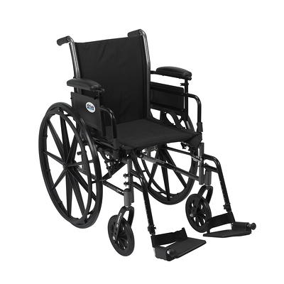 Drive Medical Silver Sport 1 Wheelchair with Full Arms and Swing away  Removable Footrest