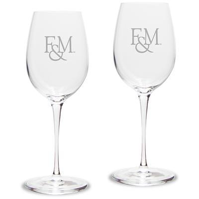 Franklin & Marshall Diplomats 16oz. 2-Piece Traditional White Wine Glass Set