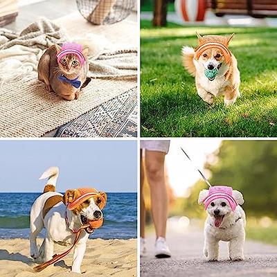 Dog Baseball Cap, Adjustable Dog Outdoor Sport Sun Protection Baseball Hat  Cap Visor Sunbonnet Outfit with Ear Holes for Puppy Small Dogs