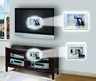 Datacomm Electronics Recessed TV Cable & Media Organizer Kit with Duplex  Power