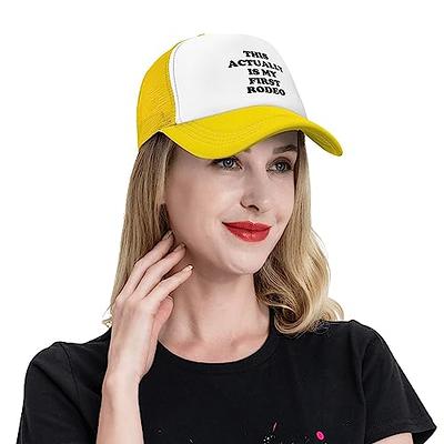 This Actually is My First Rodeo Hat Men Trucker Hats Women Trendy Funny  Hats Novelty Baseball Cap Yellow - Yahoo Shopping