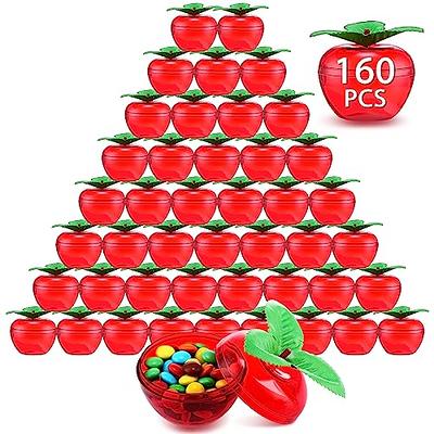 Leinuosen 160 Pack Christmas Red Apple Container 2 Inch Mini Apple