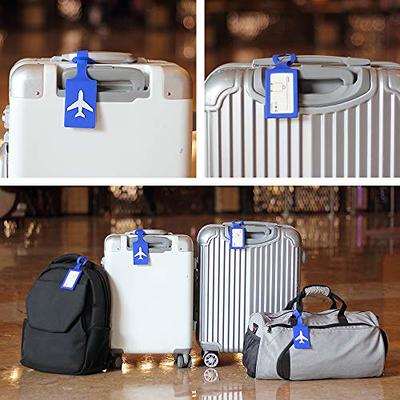 4 Pack Luggage Tags for Suitcases, Flexible Silicone Travel ID  Identification Labels Set for Bags & Baggage Blue 