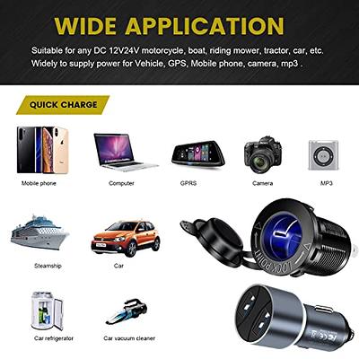 12V Waterproof Car Auto Tractor Cigarette Lighter Power Socket