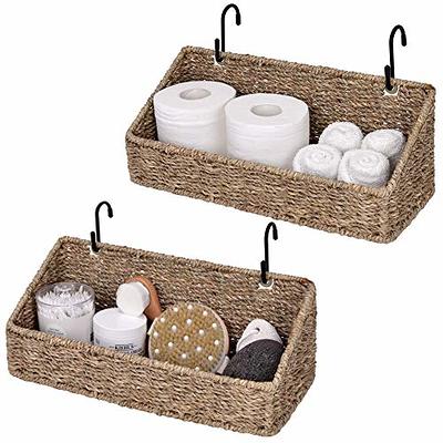 Labcosi Bathroom Baskets for Organizing, Toilet Paper Basket Organizer,  Handwoven Seagrass Wicker Storage Baskets with Faux Leather Handles for  Shelves, Large, Set of 2 - Yahoo Shopping