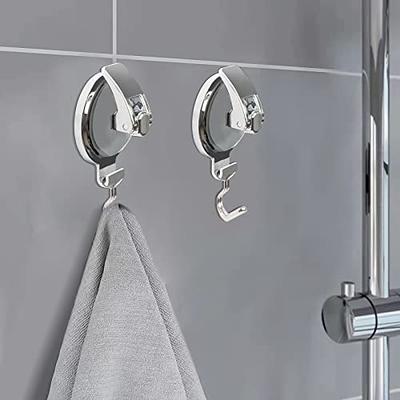DGYB Large Suction Cup Hooks for Shower Set of 2 Black Towel Hooks for  Bathrooms Stainless Steel Suction Shower Hooks for Inside Shower 15 Lb