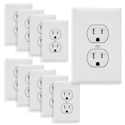 Utilitech 15-Amp 125-Volt Tamper Resistant Residential Decorator Outlet,  White (3-Pack) in the Electrical Outlets department at