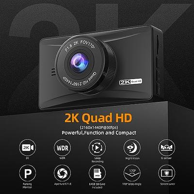 Dash Cam Front and Rear, 4K/2K Full HD Dash Camera for Cars, Built-in WiFi  GPS, Free 64GB SD Card, 170° Wide Angle Dashboard Camera Recorder, Night